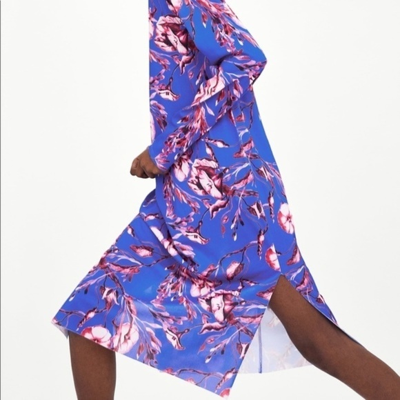 NWOT Zara Trafaluc High Neck Floral SMALL Dress - Picture 4 of 5